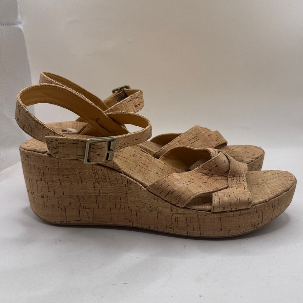 Korks Sandals Shoes Cork Wedges Tan Womens Size 10
